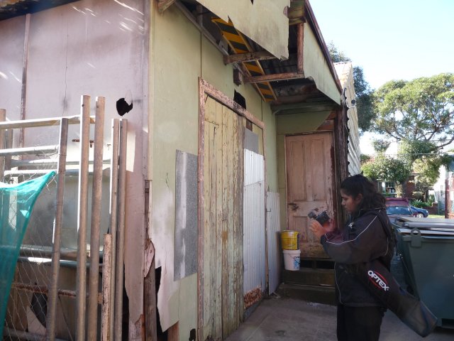 Sheena Kitchener films childhood home of Margaret Slowgrove, 1940s-1950s, Botany